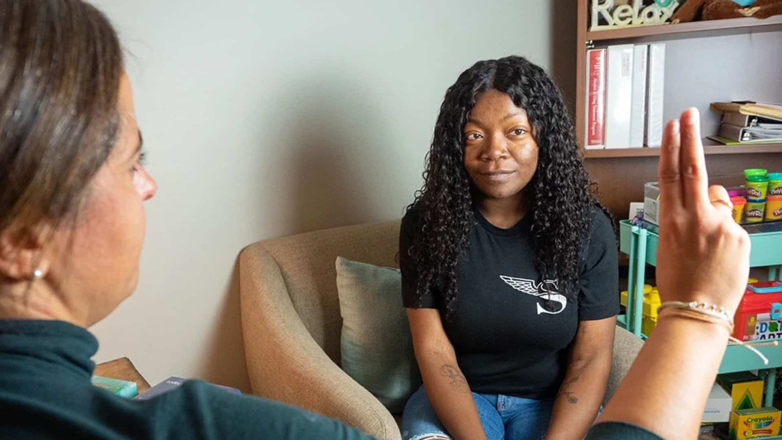 a women having EMDR Therapy